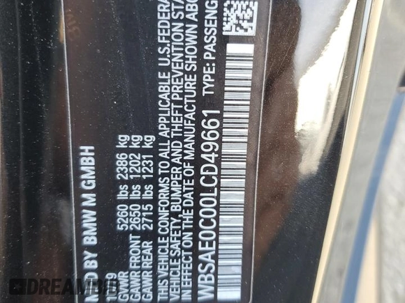 2020 BMW M8 z VIN WBSAE0C00LCD49661, wystawiony jako Copart lot #49926535 z przebiegiem 33 098 mil mil oraz Szkoda całkowita • Salvage title. Historia ofert i sprzedaży dostępna na DreamBid. Obrazek 12.