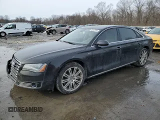2012 Audi A8 L 6.3L with VIN WAUR4AFD1CN028907, listed as a Copart auction lot 42407755 with 143,701 mi miles and Salvage Title. Bid and sale history available at carsss.com. Image 1.