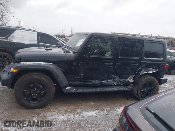 2023 Jeep Wrangler Sport S with VIN 1C4HJXDG8PW653828, listed as a IAAI auction lot 41239974 with 16,076 mi miles and . Bid and sale history available at DreamBid. Image 14.