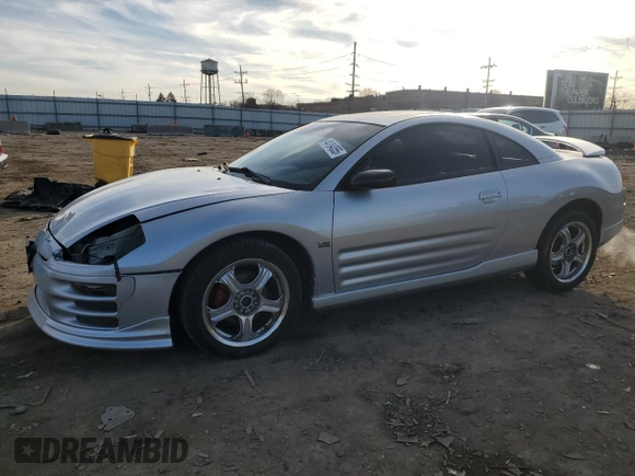 2001 Mitsubishi Eclipse with VIN 4A3AC54H71E185335, listed as a Copart auction lot 44184055 with 93,798 mi miles and Salvage Title. Bid and sale history available at DreamBid. Image 1.