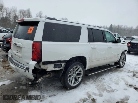 2019 Chevrolet Suburban Premier with VIN 1GNSKJKC8KR386432, listed as a Copart auction lot 46705655 with 79,814 mi miles and Salvage Title. Bid and sale history available at DreamBid. Image 3.