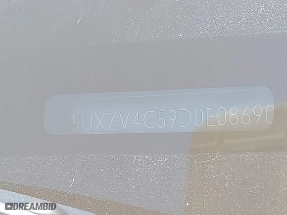 2013 BMW X5 xDrive35i with VIN 5UXZV4C59D0E08690, listed as a IAAI auction lot 41160882 with 109,182 mi miles. Bid and sale history available at carsss.com. Image 9.