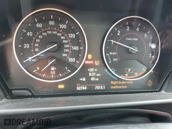 2015 BMW 2 Series M235i xDrive with VIN WBA1J9C5XFV371334, listed as a Copart auction lot 49062584 with 62,784 mi miles. Bid and sale history available at carsss.com. Image 9.