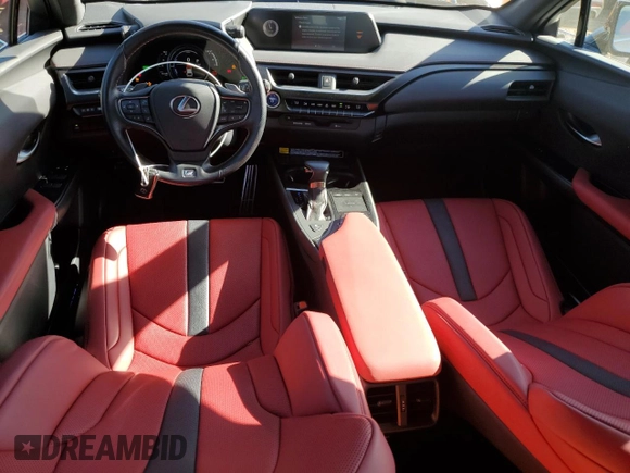 2022 Lexus UX 250h F Sport with VIN JTHE9JBH2N2062143, listed as a Copart auction lot 77345634 with 13,118 mi miles and Salvage Title. Bid and sale history available at DreamBid. Image 8.