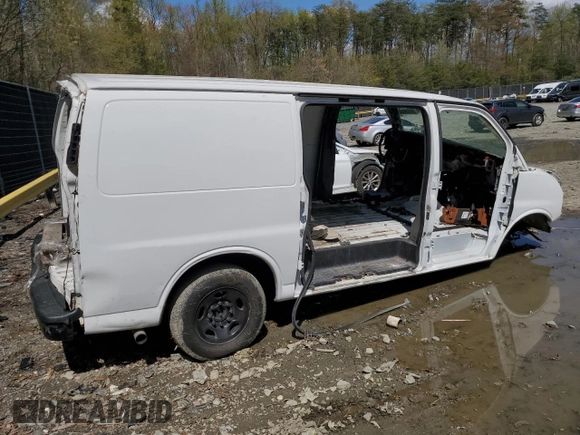 2018 Chevrolet Express Cargo Van with VIN 1GCWGAFP2J1344554, listed as a Copart auction lot 50528935 with 0 mi miles and Salvage Title. Bid and sale history available at carsss.com. Image 3.