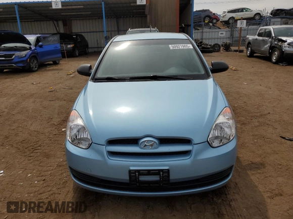 2008 Hyundai Accent GS with VIN KMHCM36C08U078802, listed as a Copart auction lot 50921905 with 54,143 mi miles and Salvage Title. Bid and sale history available at carsss.com. Image 5.