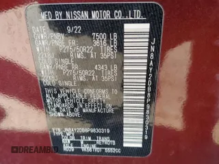 2023 Nissan Armada Platinum z VIN JN8AY2DB8P9830319, wystawiony jako Copart lot #76364214 z przebiegiem 39 534 mil mil oraz Szkoda całkowita • Salvage title. Historia ofert i sprzedaży dostępna na DreamBid. Obrazek 13.