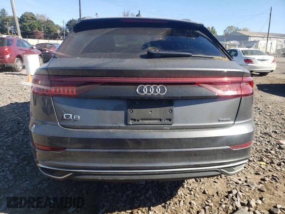 2020 Audi Q8 Premium Plus with VIN WA1BVAF16LD025363, listed as a Copart auction lot 76020984 with 48,724 mi miles and Salvage Title. Bid and sale history available at carsss.com. Image 6.