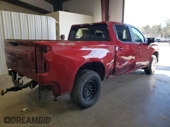 2021 Chevrolet Silverado 1500 LT with VIN 1GCUYDED2MZ364841, listed as a Copart auction lot 49682855 with 110,165 mi miles and Salvage Title. Bid and sale history available at DreamBid. Image 3.
