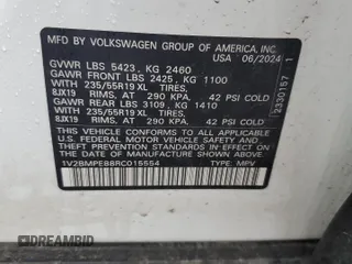 2024 Volkswagen ID.4 Standard z VIN 1V2BMPE88RC015554, wystawiony jako Copart lot #58419135 z przebiegiem 1944 mil mil oraz Tytuł czysty. Historia ofert i sprzedaży dostępna na DreamBid. Obrazek 13.