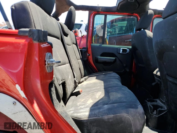 2018 Jeep Wrangler Unlimited Sport S with VIN 1C4HJXDG8JW132700, listed as a Copart auction lot 56064985 with Not provided miles and Salvage title. Bid and sale history available at DreamBid. Image 10.
