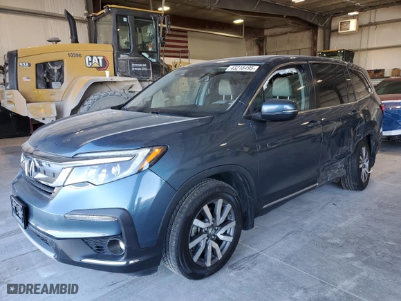 2019 Honda Pilot EX-L with VIN 5FNYF6H59KB068824, listed as a Copart auction lot 43918505 with 62,434 mi miles and Salvage Title. Bid and sale history available at carsss.com. Image 1.