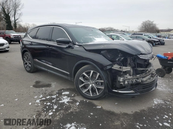 2022 Acura MDX w/Technology Package with VIN 5J8YE1H42NL005726, listed as a Copart auction lot 89049915 with 57,838 mi miles and Salvage Title. Bid and sale history available at carsss.com. Image 4.