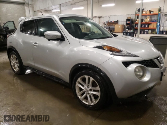 2015 Nissan Juke S with VIN JN8AF5MRXFT500414, listed as a Copart auction lot 53278615 with 147,059 mi miles and Salvage Title. Bid and sale history available at DreamBid. Image 4.