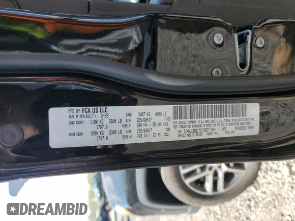 2020 Jeep Compass Latitude z VIN 3C4NJDBB8LT217957, wystawiony jako Copart lot #55413295 z przebiegiem 103 659 mil mil oraz Szkoda całkowita • Salvage title. Historia ofert i sprzedaży dostępna na DreamBid. Obrazek 14.