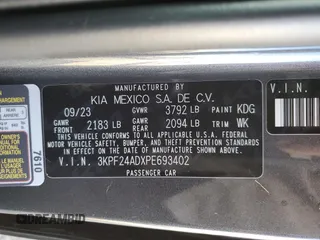 2023 Kia Forte LXS with VIN 3KPF24ADXPE693402, listed as a Copart auction lot 43716955 with 32,535 mi miles and Salvage Title. Bid and sale history available at carsss.com. Image 14.