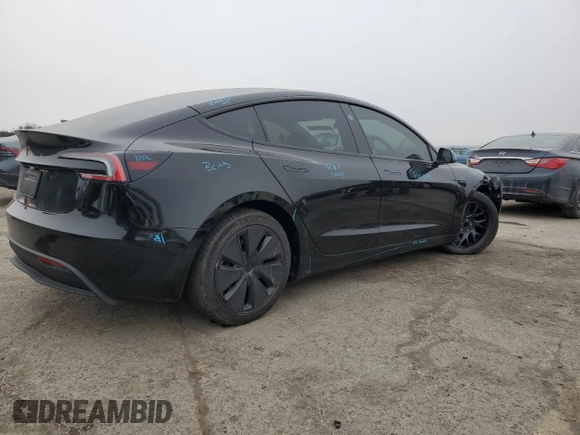 2025 Tesla Model 3 Long Range with VIN 5YJ3E1EA0SF890851, listed as a Copart auction lot 88960465 with 755 mi miles and Salvage Title. Bid and sale history available at DreamBid. Image 3.