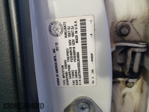 2013 Acura RDX with VIN 5J8TB4H35DL804894, listed as a Copart auction lot 43788535 with 230,158 mi miles and Salvage Title. Bid and sale history available at carsss.com. Image 12.