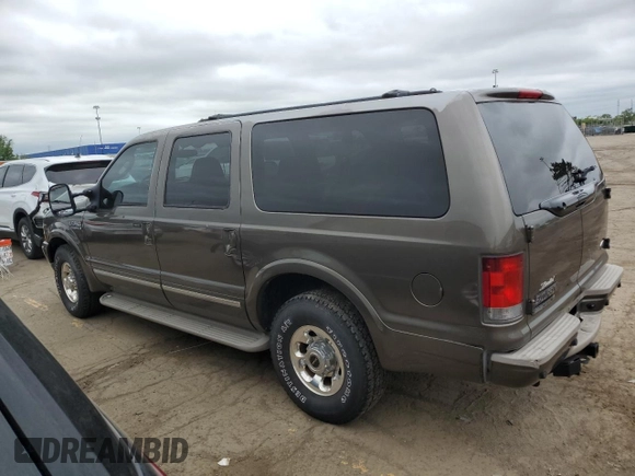 2003 Ford Excursion Limited z VIN 1FMNU42P23EB56085, wystawiony jako Copart lot #58863405 z przebiegiem 251 772 mil mil oraz Tytuł czysty. Historia ofert i sprzedaży dostępna na DreamBid. Obrazek 2.