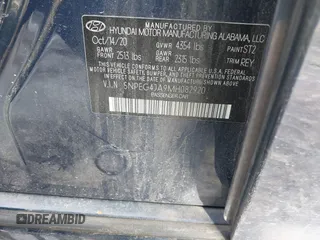 2021 Hyundai Sonata SE z VIN 5NPEG4JA9MH082920, wystawiony jako IAAI lot #41589244 z przebiegiem 79 997 mil mil oraz . Historia ofert i sprzedaży dostępna na DreamBid. Obrazek 9.