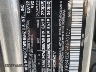 2022 Mercedes-Benz GLE 350 z VIN 4JGFB4KB6NA696127, wystawiony jako Copart lot #59398375 z przebiegiem 37 271 mil mil oraz Szkoda całkowita • Salvage title. Historia ofert i sprzedaży dostępna na DreamBid. Obrazek 14.