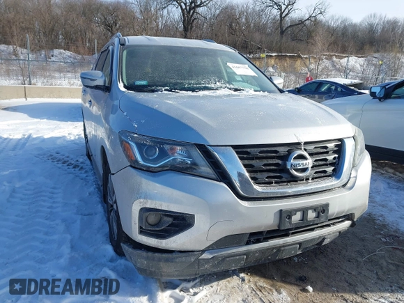 2017 Nissan Pathfinder SV with VIN 5N1DR2MM9HC678395, listed as a IAAI auction lot 41607798 with 190,996 mi miles. Bid and sale history available at carsss.com. Image 1.