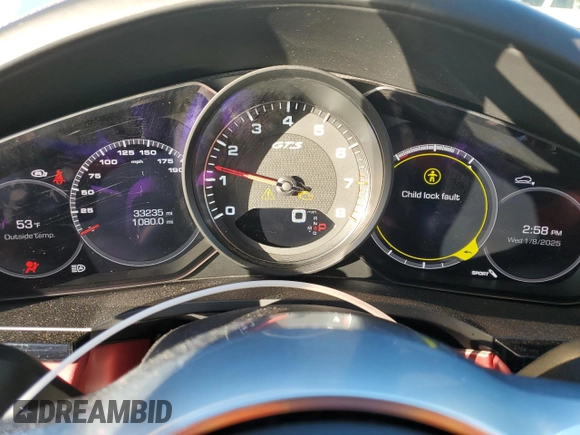 2021 Porsche Cayenne GTS with VIN WP1AG2AY0MDA35179, listed as a Copart auction lot 87866625 with 33,235 mi miles and Salvage title. Bid and sale history available at DreamBid. Image 9.