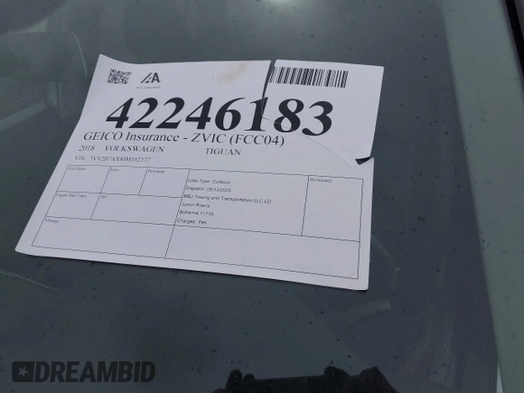 2018 Volkswagen Tiguan SEL с VIN 3VV2B7AX8JM102377, выставлен на аукционе IAAI как лот 42246183 с пробегом 77 349 миль миль и . История ставок и продаж доступна на DreamBid. Изображение 19.