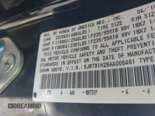 2010 Acura RDX with VIN 5J8TB1H29AA006461, listed as a IAAI auction lot 41321754 with 165,000 mi miles. Bid and sale history available at carsss.com. Image 9.