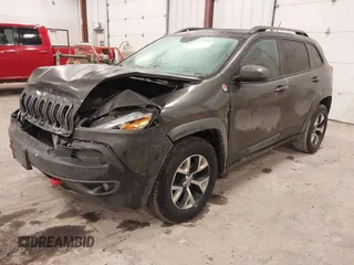 2014 Jeep Cherokee Trailhawk with VIN 1C4PJMBS2EW231813, listed as a IAAI auction lot 41664287 with 128,893 mi miles. Bid and sale history available at carsss.com. Image 2.