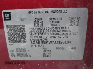 2018 Buick Enclave Essence with VIN 5GAERBKW7JJ126104, listed as a IAAI auction lot 41469801 with 123,213 mi miles and . Bid and sale history available at carsss.com. Image 9.