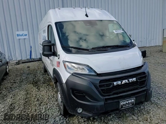 2023 Ram ProMaster Cargo with VIN 3C6MRVJG5PE530120, listed as a Copart auction lot 45727275 with 53,871 mi miles and Salvage Title. Bid and sale history available at DreamBid. Image 14.