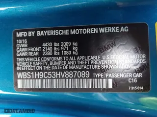 2017 BMW M2 with VIN WBS1H9C53HV887089, listed as a IAAI auction lot 41731841 with 57,509 mi miles. Bid and sale history available at carsss.com. Image 9.