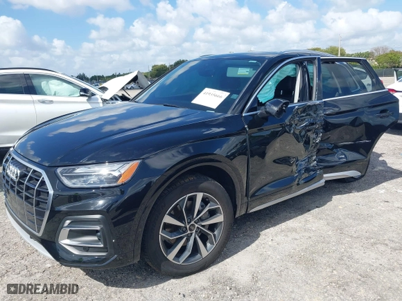 2021 Audi Q5 Premium with VIN WA1AAAFY0M2004865, listed as a IAAI auction lot 41935666 with 1 mi miles. Bid and sale history available at carsss.com. Image 17.