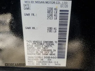 2020 Nissan LEAF SV Plus with VIN 1N4BZ1CP8LC308460, listed as a Copart auction lot 89334465 with 34,623 mi miles and Salvage Title. Bid and sale history available at DreamBid. Image 13.