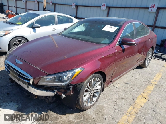 2015 Hyundai Genesis 3.8L with VIN KMHGN4JE3FU039163, listed as a IAAI auction lot 42050617 with 134,183 mi miles and . Bid and sale history available at DreamBid. Image 2.