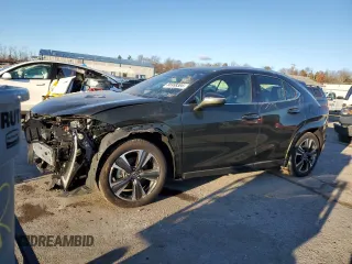 2025 Lexus UX with VIN JTHUCJDH8S2000784, listed as a Copart auction lot 86958384 with 0 mi miles and Salvage Title. Bid and sale history available at carsss.com. Image 1.