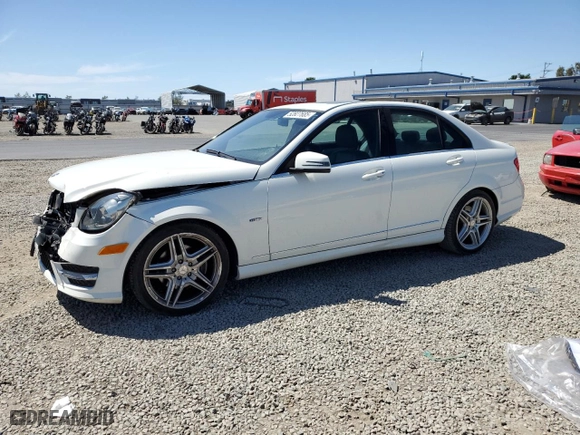 2012 Mercedes-Benz C-Class C 250 Sport with VIN WDDGF4HB8CR237481, listed as a Copart auction lot 52827685 with 94,520 mi miles and Salvage Title. Bid and sale history available at carsss.com. Image 1.