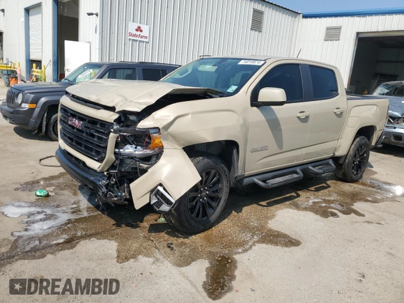 2022 GMC Canyon 2WD Elevation with VIN 1GTG5CEN6N1296407, listed as a Copart auction lot 74019974 with 43,854 mi miles and Salvage Title. Bid and sale history available at carsss.com. Image 1.
