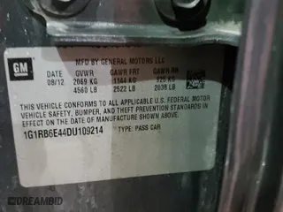 2013 Chevrolet Volt with VIN 1G1RB6E44DU109214, listed as a Copart auction lot 45185195 with 190,449 mi miles and Non Repairable. Bid and sale history available at carsss.com. Image 13.