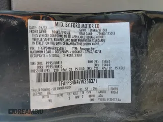 2007 Ford Focus S с VIN 1FAFP34N47W258371, выставлен на аукционе Copart как лот 57019875 с пробегом 170 340 миль миль и Чистый • Clean title. История ставок и продаж доступна на DreamBid. Изображение 12.