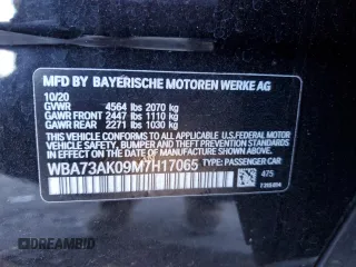 2021 BMW 2 Series 228i xDrive with VIN WBA73AK09M7H17065, listed as a Copart auction lot 83199304 with 42,710 mi miles and Salvage title. Bid and sale history available at DreamBid. Image 12.