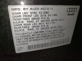2013 Audi Q7 Premium Plus с VIN WA1LGAFE7DD012060, выставлен на аукционе Copart как лот 61245455 с пробегом 95 833 миль миль и Списание • Salvage title. История ставок и продаж доступна на DreamBid. Изображение 13.