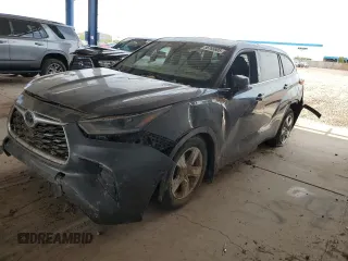 2021 Toyota Highlander L z VIN 5TDCZRBH7MS079017, wystawiony jako Copart lot #56765605 z przebiegiem Nie podano mil oraz Szkoda całkowita • Salvage title. Historia ofert i sprzedaży dostępna na DreamBid. Obrazek 1.