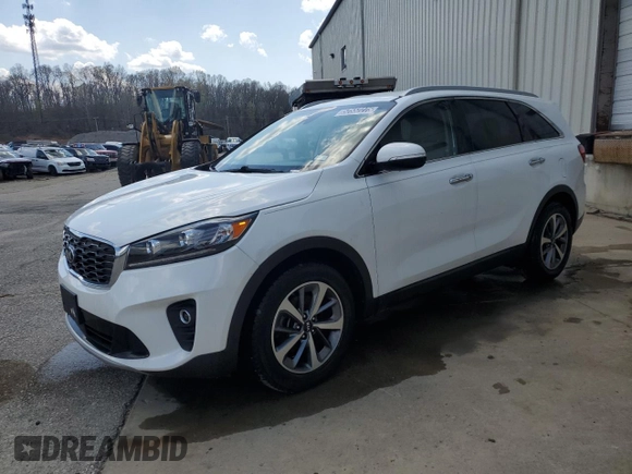 2019 Kia Sorento EX z VIN 5XYPH4A59KG454740, wystawiony jako Copart lot #52552275 z przebiegiem 130 114 mil mil oraz Czysty tytuł • Clean title. Historia ofert i sprzedaży dostępna na DreamBid. Obrazek 1.