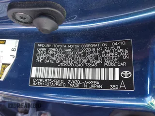 2010 Toyota Prius II with VIN JTDKN3DU2A0173643, listed as a IAAI auction lot 42088644 with 141,114 mi miles. Bid and sale history available at carsss.com. Image 9.