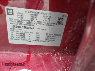2016 GMC Yukon XL Denali with VIN 1GKS1HKJXGR453840, listed as a IAAI auction lot 41057135 with 105,469 mi miles. Bid and sale history available at carsss.com. Image 9.