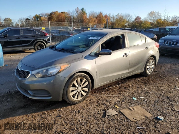 2016 Kia Forte LX with VIN KNAFX4A62G5574870, listed as a Copart auction lot 76956984 with 86,833 mi miles and Salvage Title. Bid and sale history available at carsss.com. Image 1.