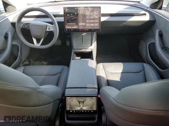 2025 Tesla Model 3 Long Range with VIN 5YJ3E1EB9SF875516, listed as a Copart auction lot 51450515 with 3,672 mi miles and Salvage Title. Bid and sale history available at DreamBid. Image 8.