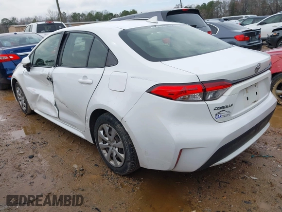 2020 Toyota Corolla LE with VIN JTDEPRAE5LJ027757, listed as a IAAI auction lot 41572041 with 199,146 mi miles. Bid and sale history available at carsss.com. Image 3.